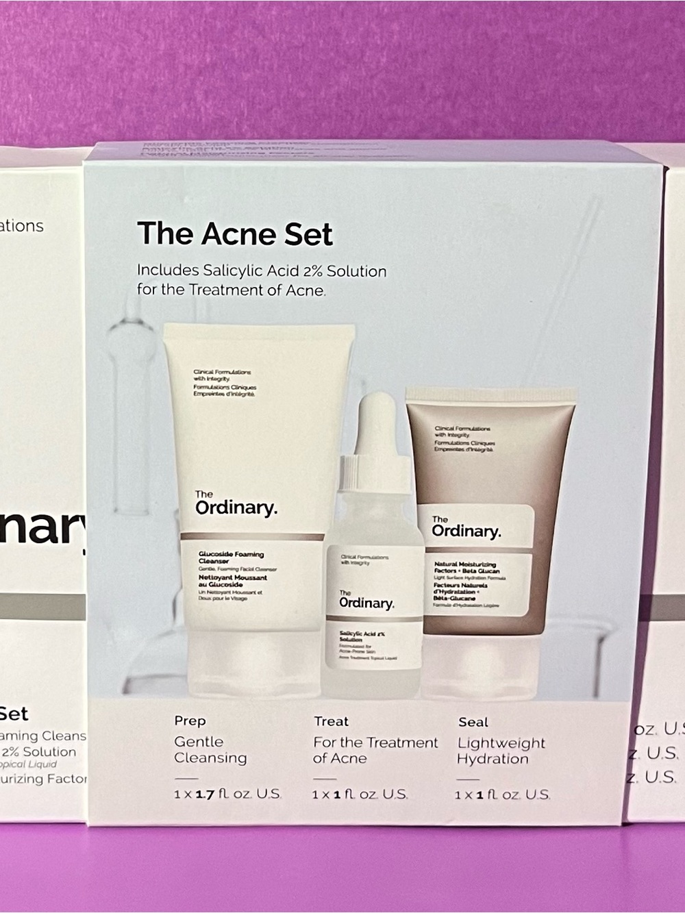 The Ordinary Acne Set with White, Cream & Beige Packaging